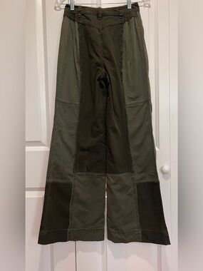 Urban Outfitters Two-Tone Olive Patchwork Wide-Leg